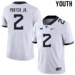 Youth West Virginia Mountaineers NCAA #2 Daryl Porter Jr. White Authentic Nike Stitched College Football Jersey KF15N40MD